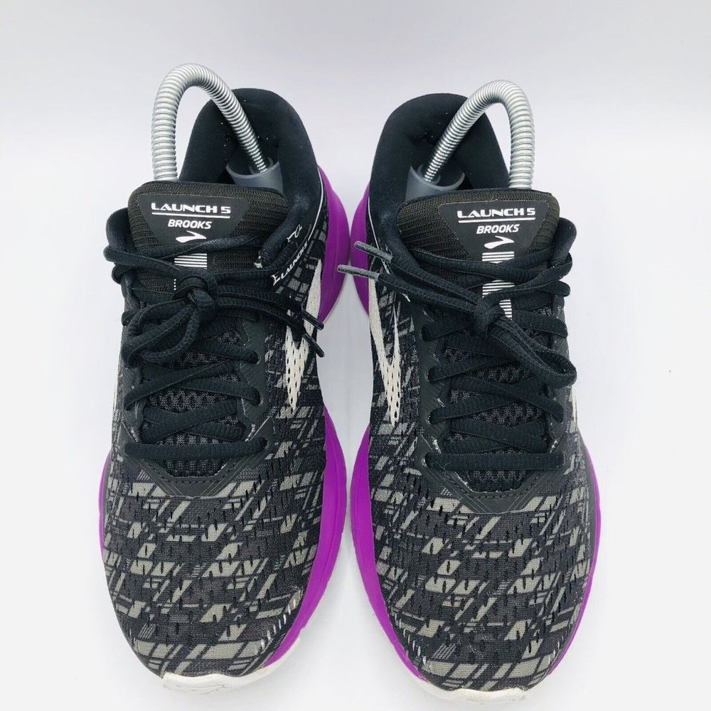 Brooks Women's Black and Purple Running Sneakers - Picture 4 of 11